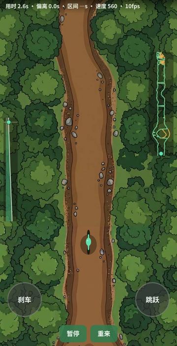 Mountain Trail MTB - Top-down trail with the minimap and elevation strip