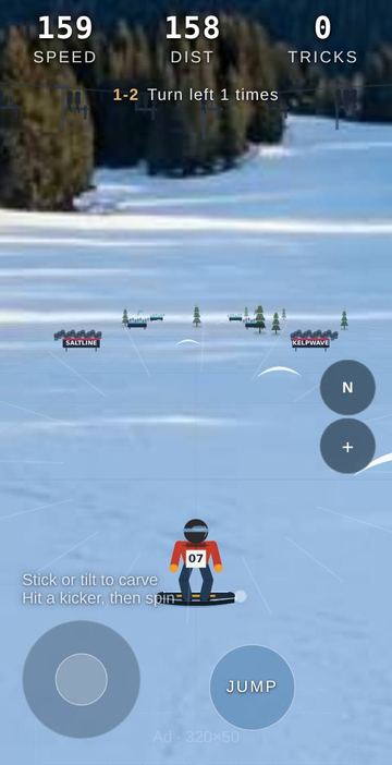 Snowboard - The run starts at once: speed, distance and tricks on top