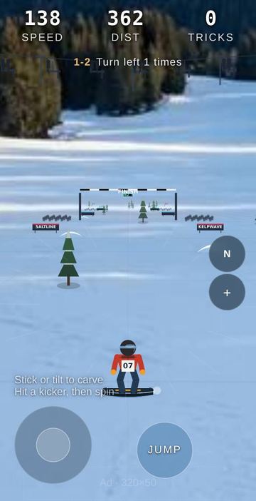 Snowboard - Gates and kickers ahead on the slope