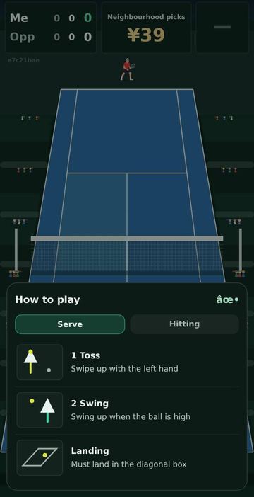 Tennis - The built-in guide: toss, swing, land in the box
