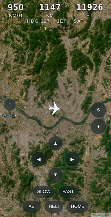 World Flight - Cruising: speed, distance left and altitude